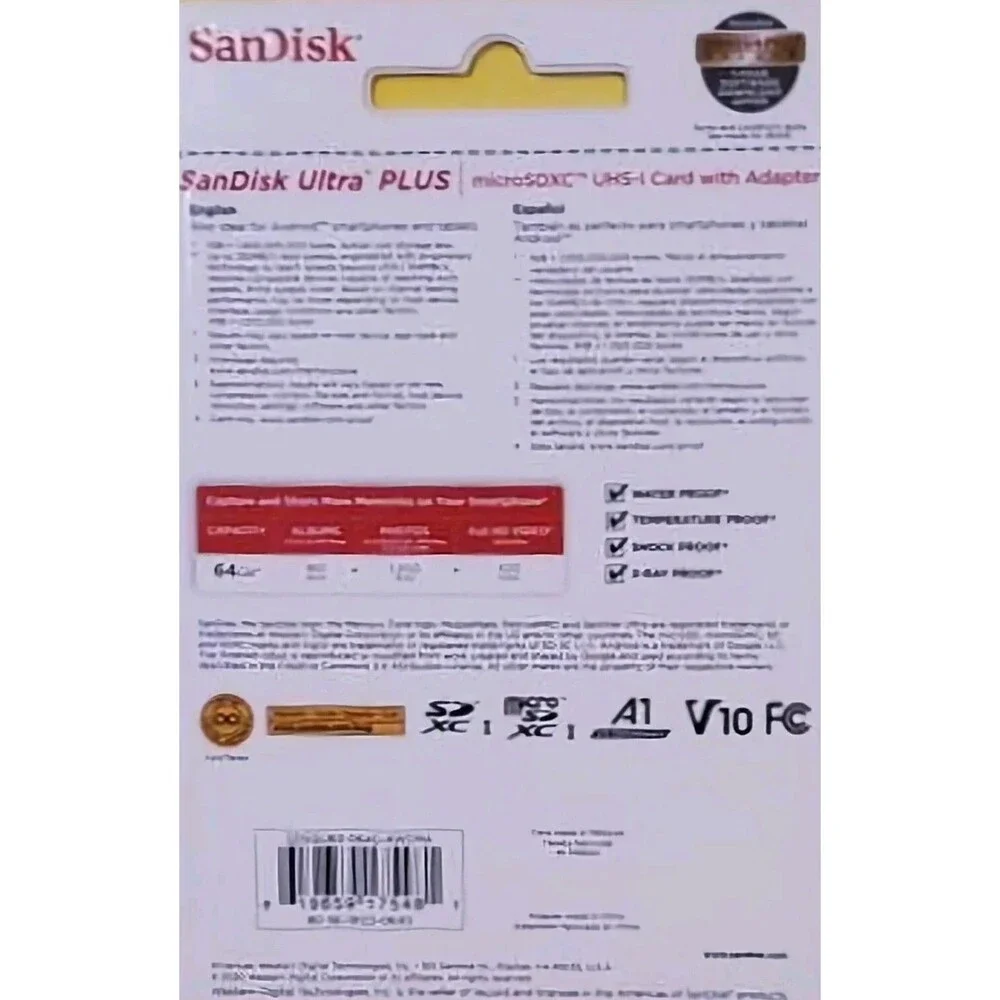 SanDisk Ultra Plus 64GB 130MB/s Micro SDXC Memory Card A1 With Adapter New
